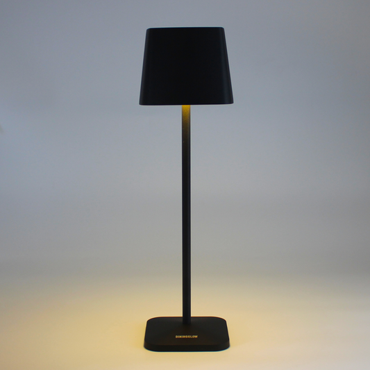 Tafellamp Mars Zwart Licht Aan